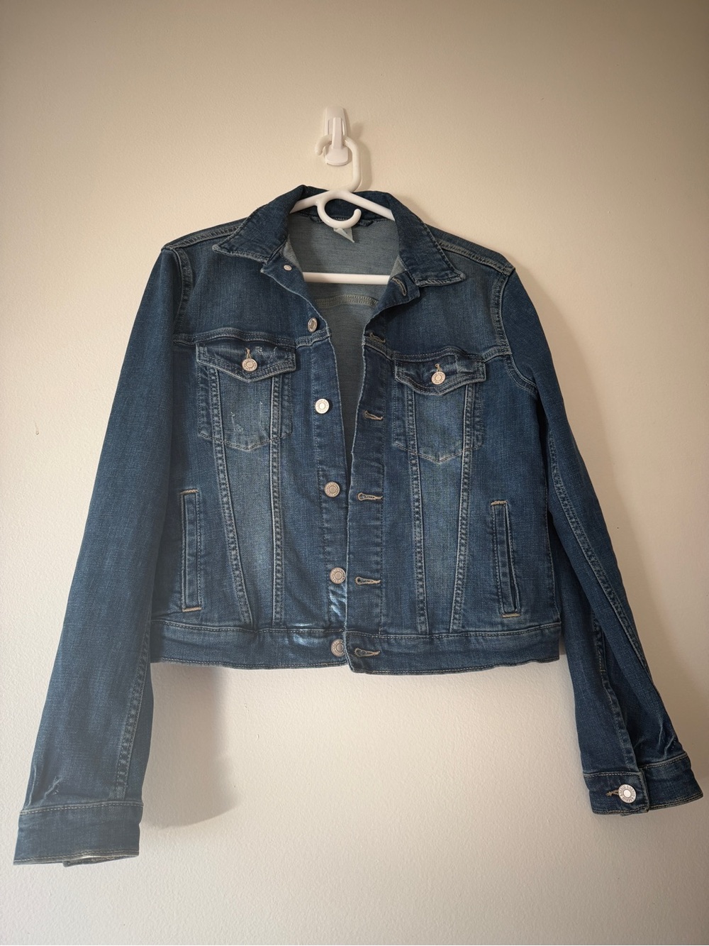 H&M Dark Blue Denim Jacket with Button Front